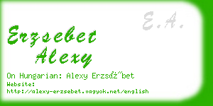 erzsebet alexy business card